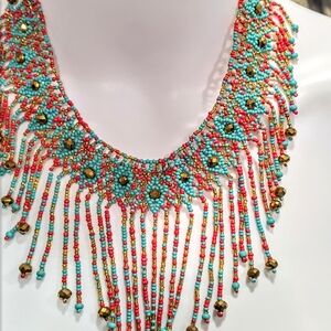 Source Unknown Vibrant Beaded Necklace